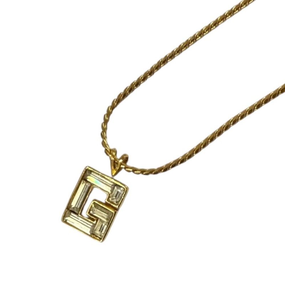 Givenchy Logo Rhinestone Necklace - image 1